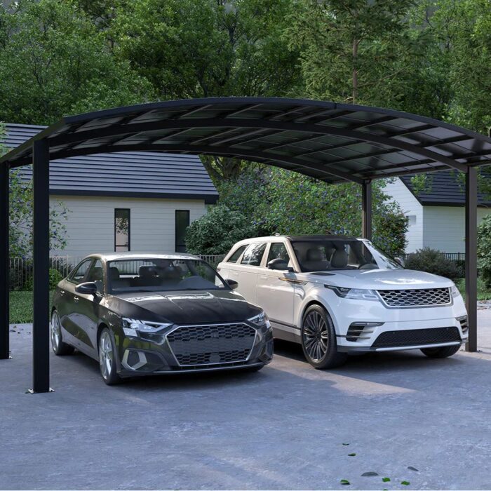 Canterlever Carport Double Black