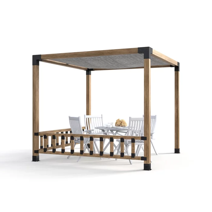 Freestanding Single Bay Shade Roof with Balustrade - Brackets Kit